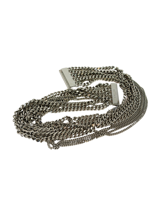 Saint Laurent Silver-Tone Multi-Chain Tassel Belt