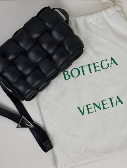 Bottega Veneta Padded Cassette Bag Intrecciato Lambskin Leather Black