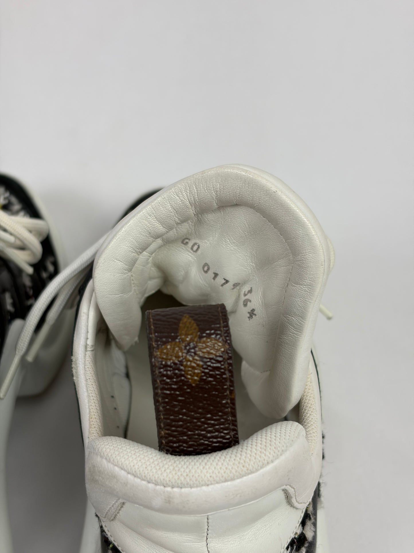 Louis Vuitton LV Archlight sneakers black and
white tweed-like fabric overlay