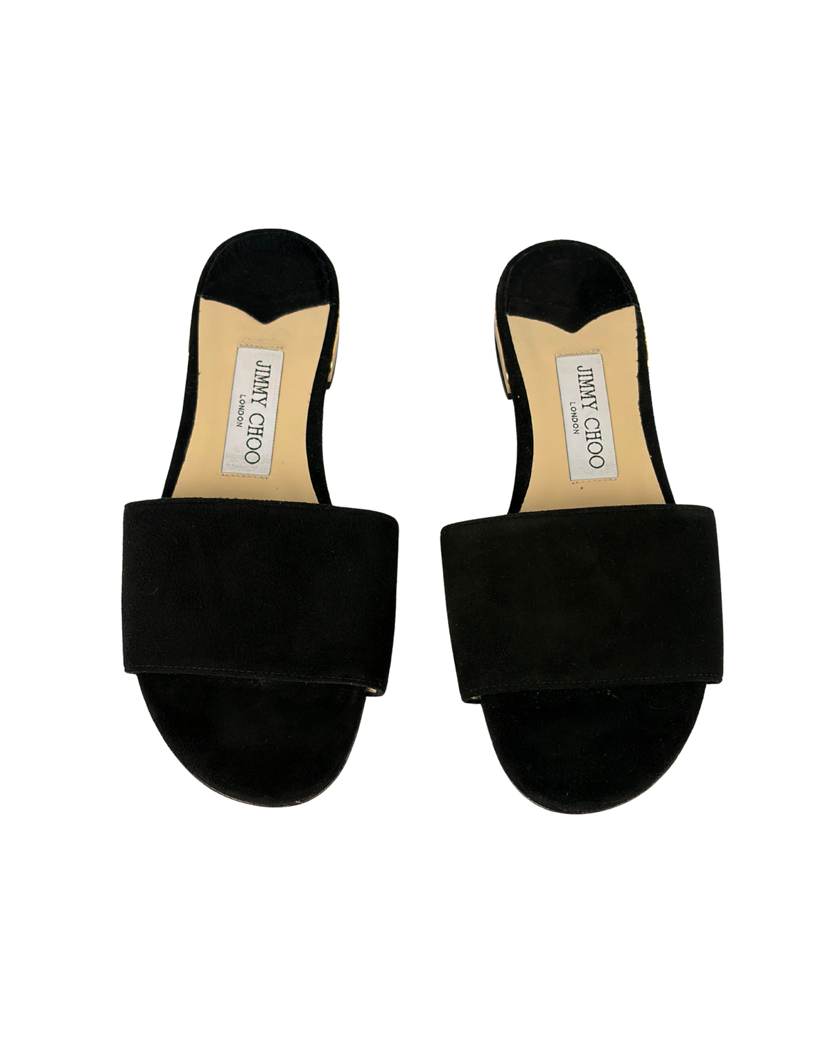 Jimmy Choo Joni Flat Slides Black Suede - 4.5 UK