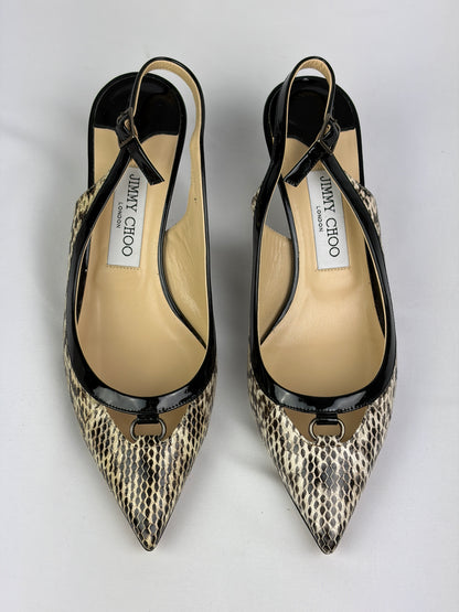 Jimmy Choo Python Print Pointed‑Toe Pumps - 5.5 UK