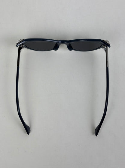 Fendi Iridia Crystal-Embellished Cat-Eye Acetate Sunglasses in Navy Blue