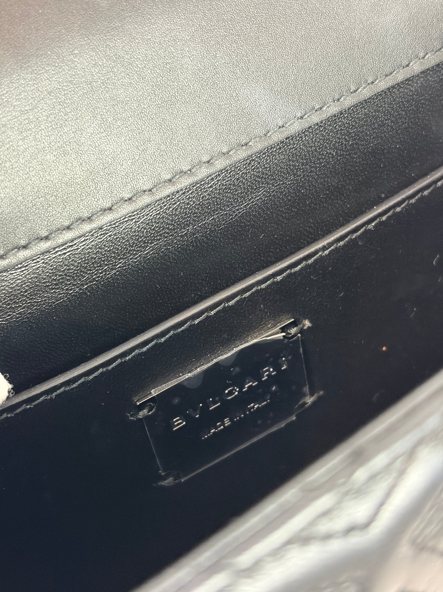 Bvlgari Serpenti Forever Diamond Blast Quilted Leather Shoulder Bag - black