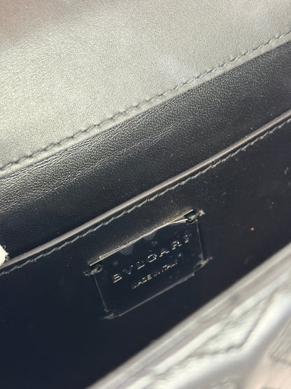 Bvlgari Serpenti Forever Diamond Blast Quilted Leather Shoulder Bag - black