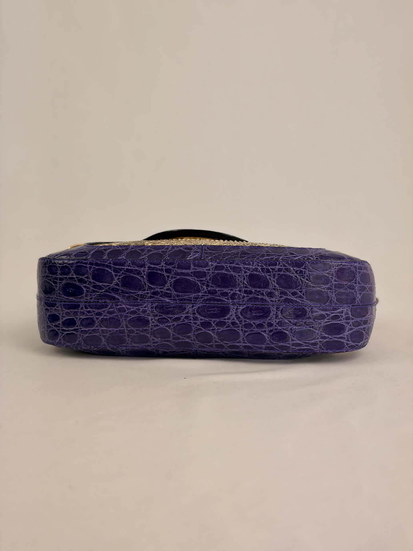 Dolce & Gabbana snakeskin shoulder bag in purple and beige