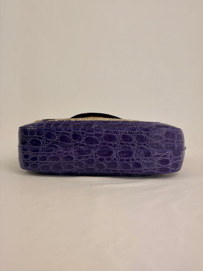 Dolce & Gabbana snakeskin shoulder bag in purple and beige