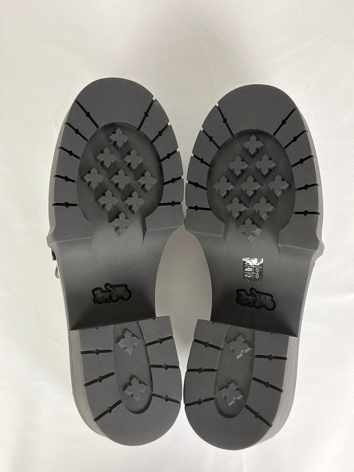 Coach Metallic Silver Leather C Hardware Loafers - 4.5 UK