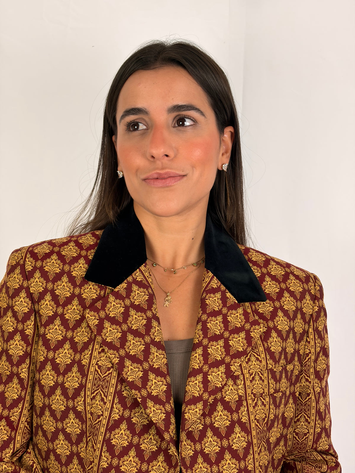 D&G by Dolce & Gabbana Baroque Brocade Blazer with Velvet Collar (vintage) - IT 46