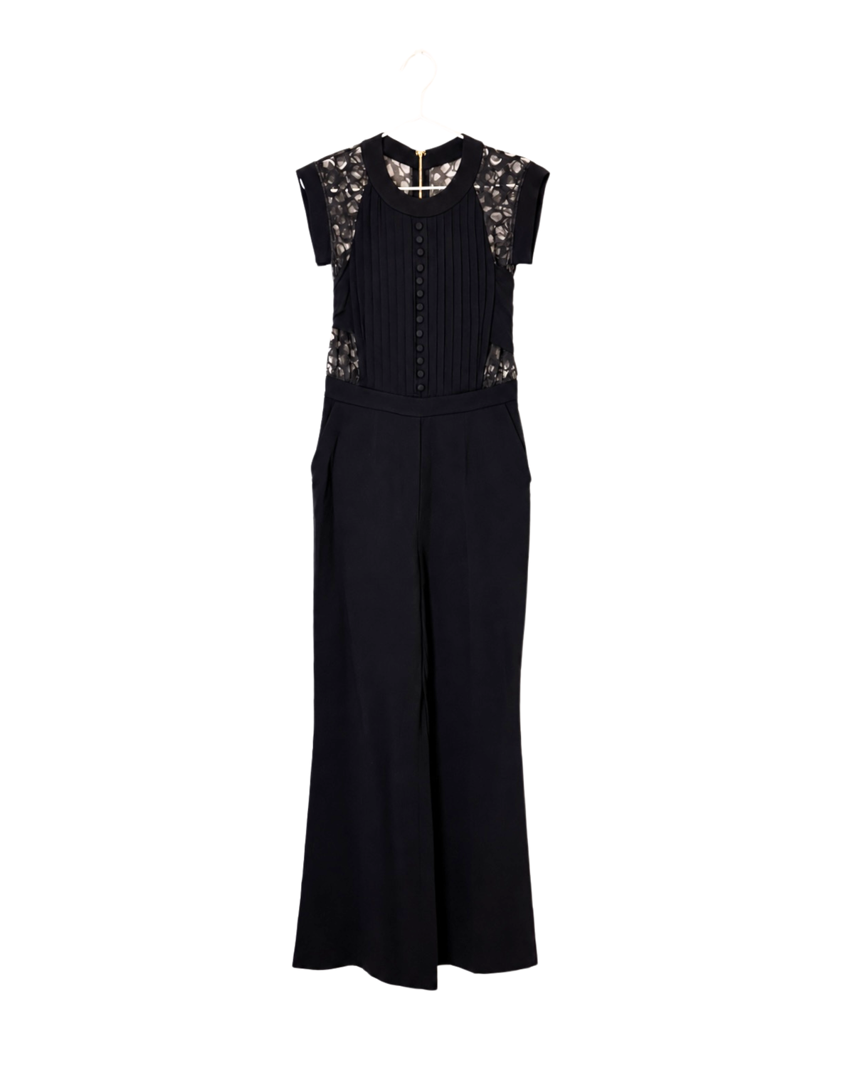 Elie Saab “Grâce” Black Designer Jumpsuit - 12 UK