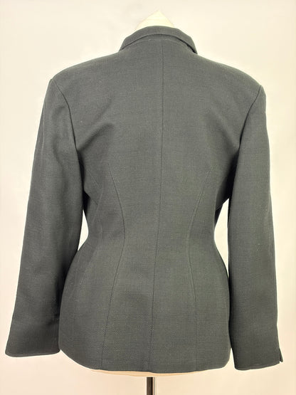Mugler Black Structured Tailored Jacket - FR 42