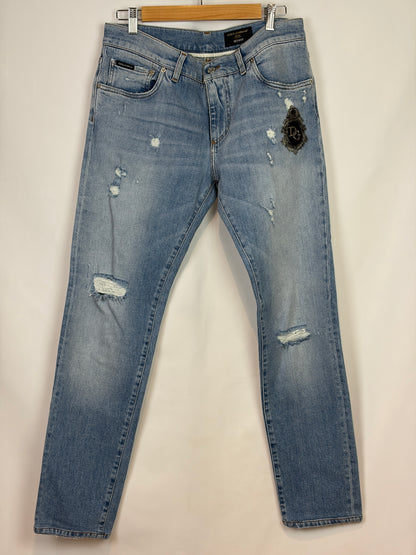 MENSWEAR - Dolce & Gabbana Skinny Fit Distressed Jeans - 50 IT