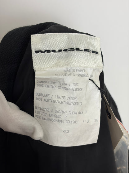 Mugler Black Structured Tailored Jacket - FR 42