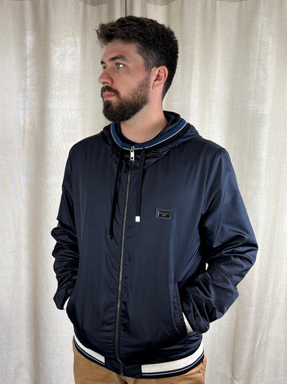 Menswear - Dolce & Gabbana Blue Hooded Bomber - L