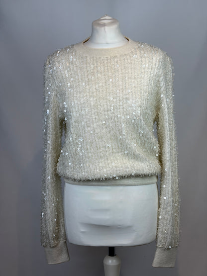 Chanel Angora & Silk Sequin Embellished Jumper - 10 UK