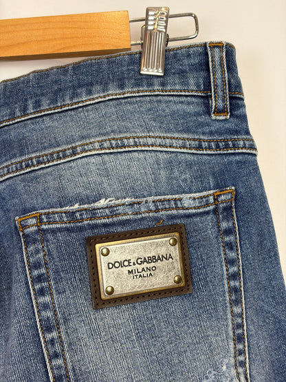 MENSWEAR - Dolce & Gabbana Regular Fit Distressed Jeans - 48 IT