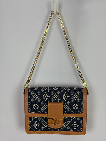 Louis Vuitton Blue Since 1854 Dauphine MM Jacquard Shoulder Bag