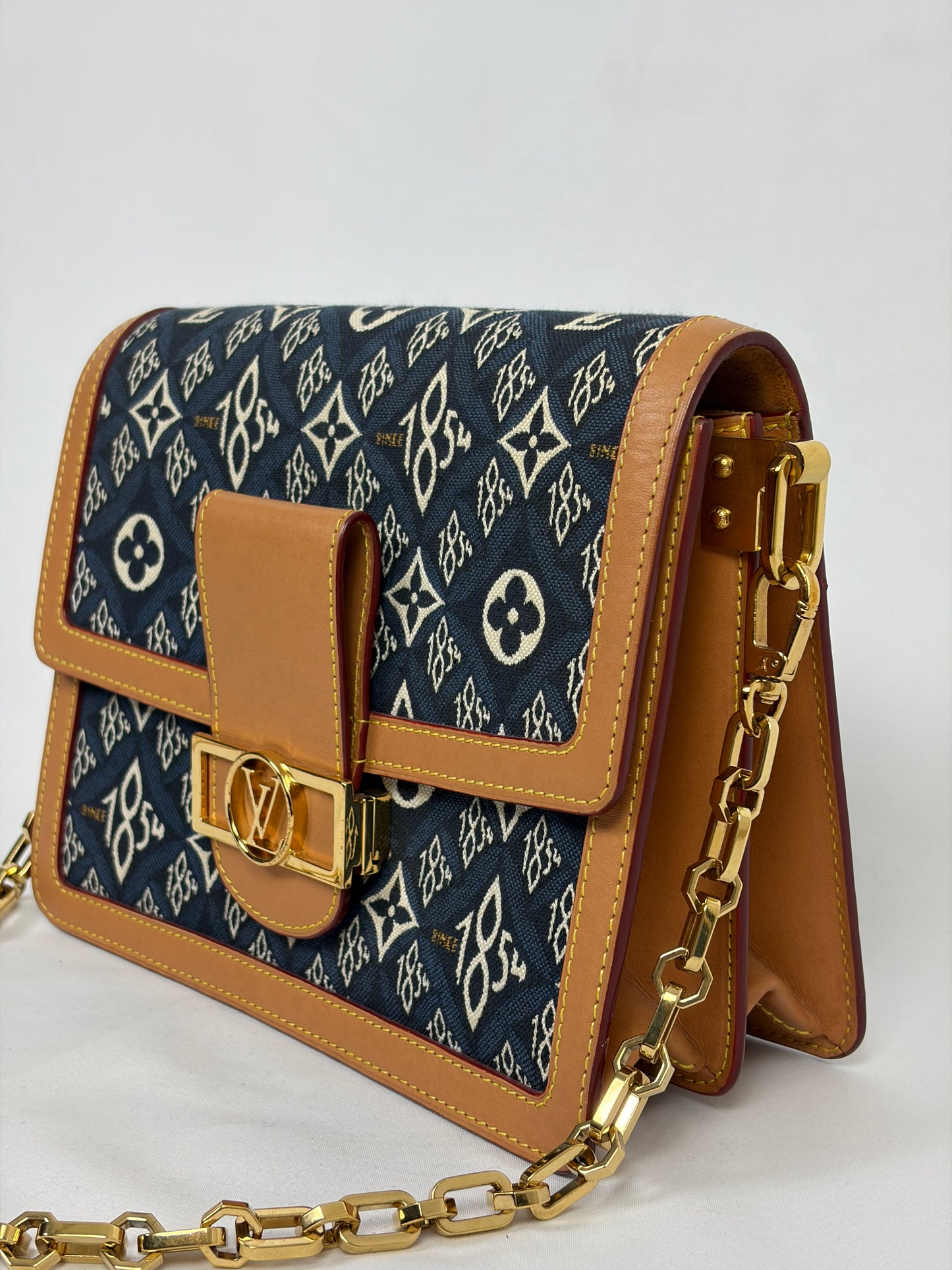 Louis Vuitton Blue Since 1854 Dauphine MM Jacquard Shoulder Bag
