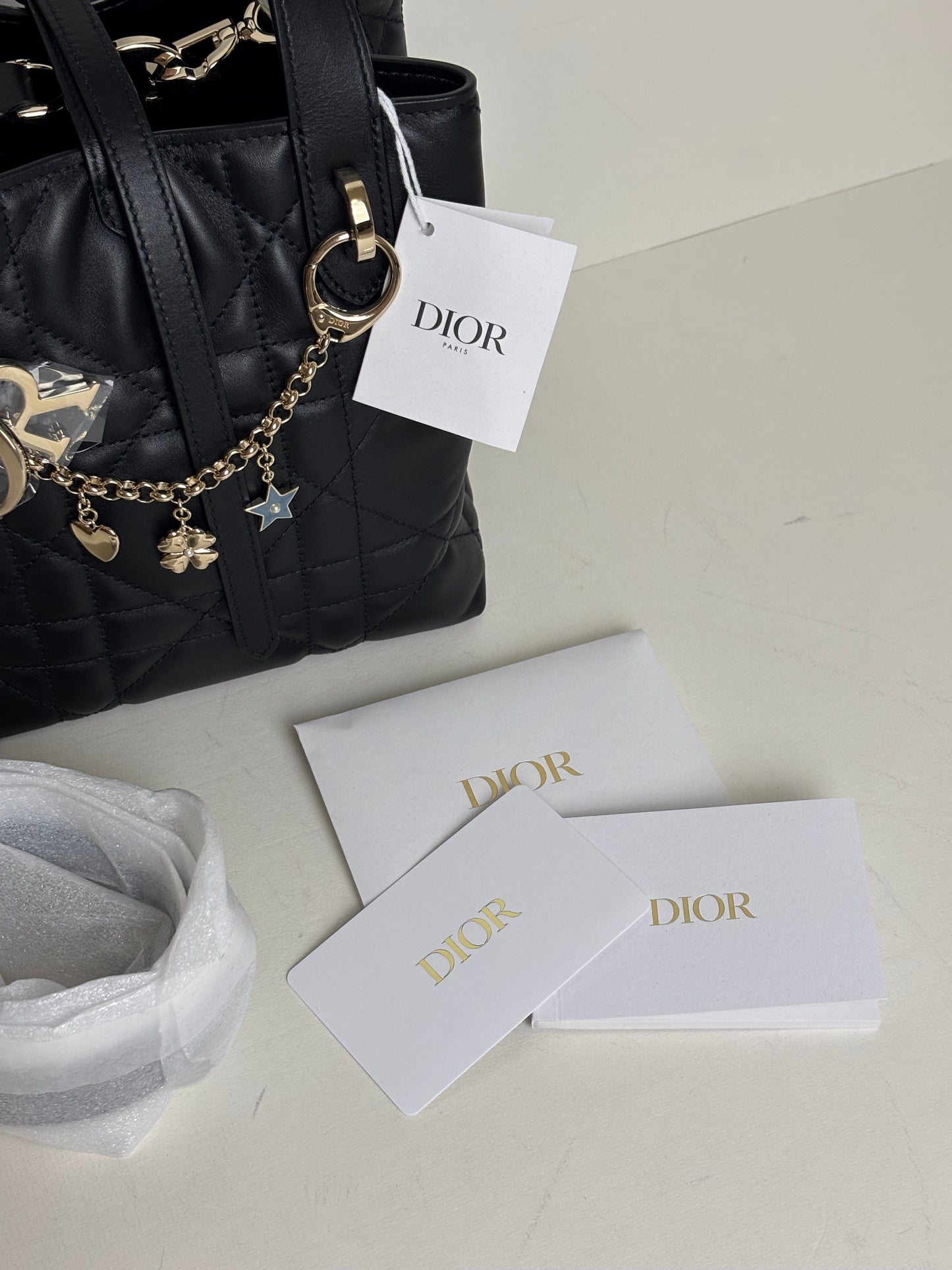 Dior Small Toujours Vertical Black Bag Cannage Calfskin