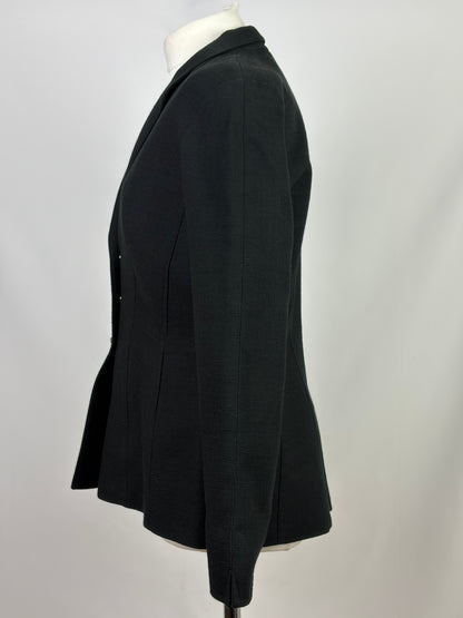Mugler Black Structured Tailored Jacket - FR 42
