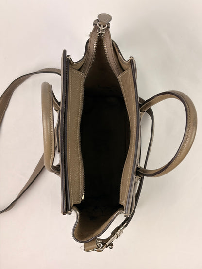 Celine Nano Luggage Tote Taupe Grained Calfskin with Strap
