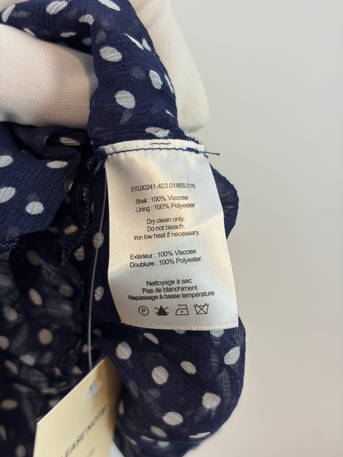 RIXO Navy Polka Dot Midi Dress - XL