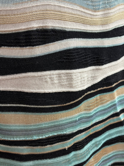 M Missoni Multicolour Stripe Sleeveless Knit Dress - 14 UK