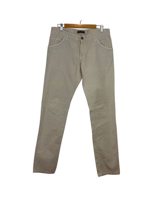 MENSWEAR - Dolce & Gabbana Beige Cotton Trousers - 50 IT