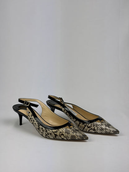 Jimmy Choo Python Print Pointed‑Toe Pumps - 5.5 UK