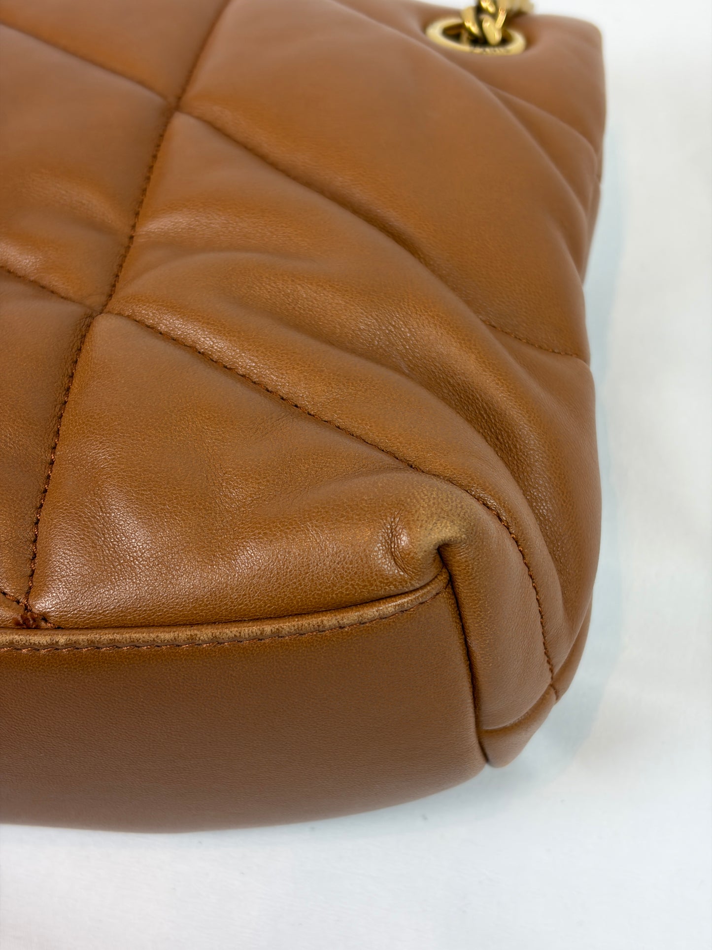 Saint Laurent Loulou puffer camel small bag