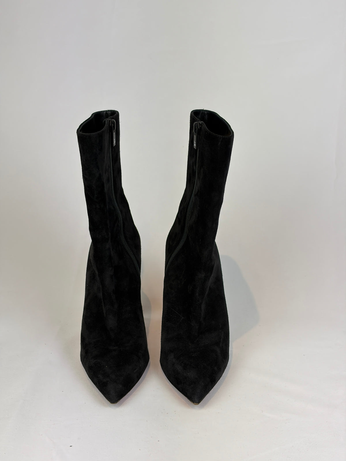 Christian Louboutin Black Suede Pointed-Toe Ankle Boots - 5.5 UK
