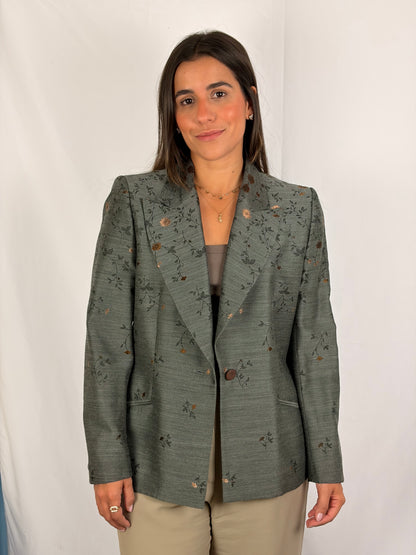 Givenchy Floral Jacquard Blazer, Grey (Vintage) - IT 42
