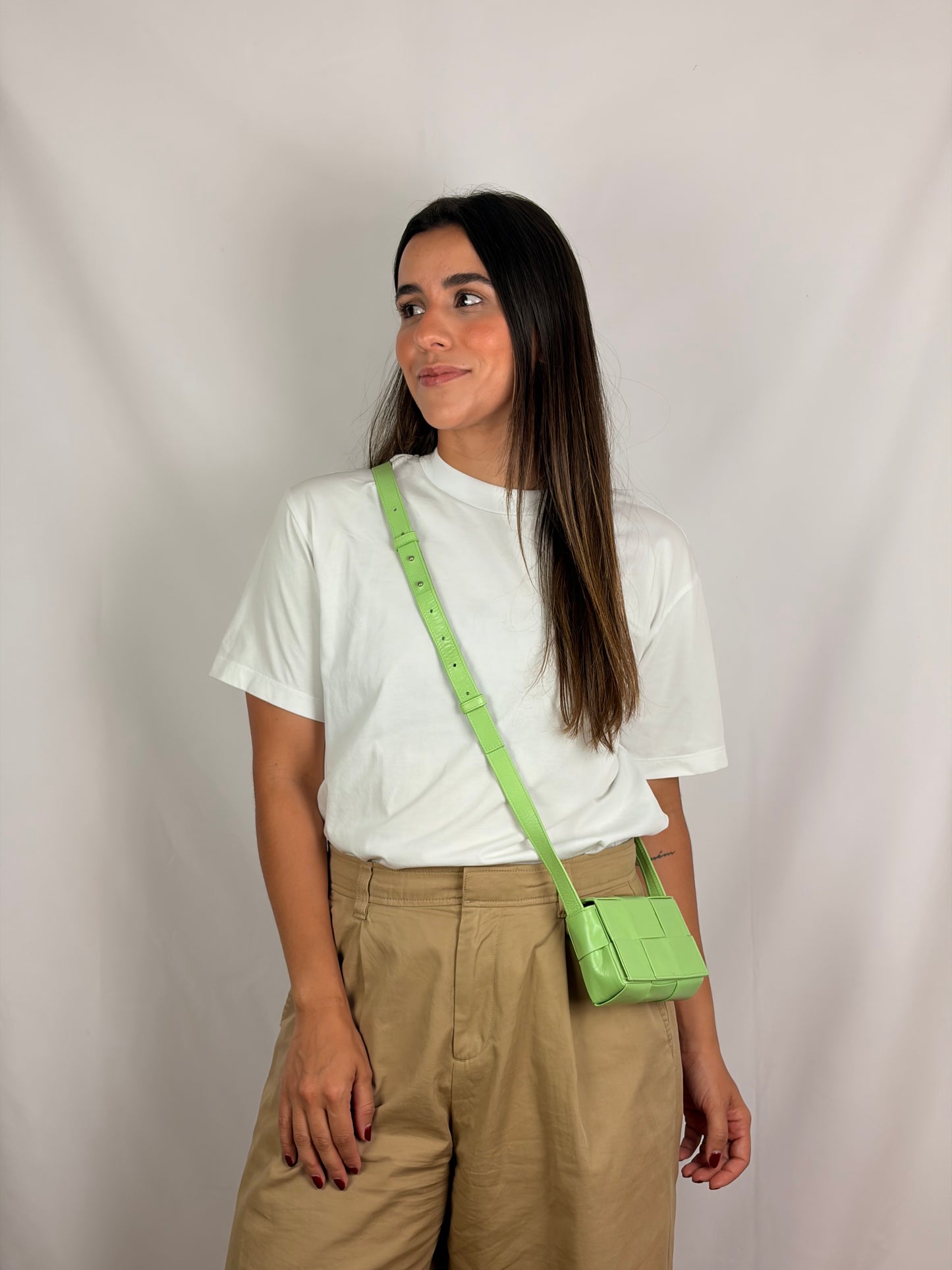 Bottega Veneta Cassette Intrecciato Mini Bag Green