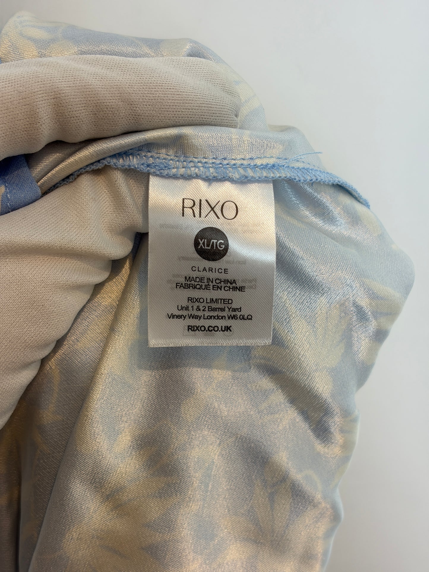 RIXO Blue Daisy Print Lace Trim Maxi Dress — XL / UK 16