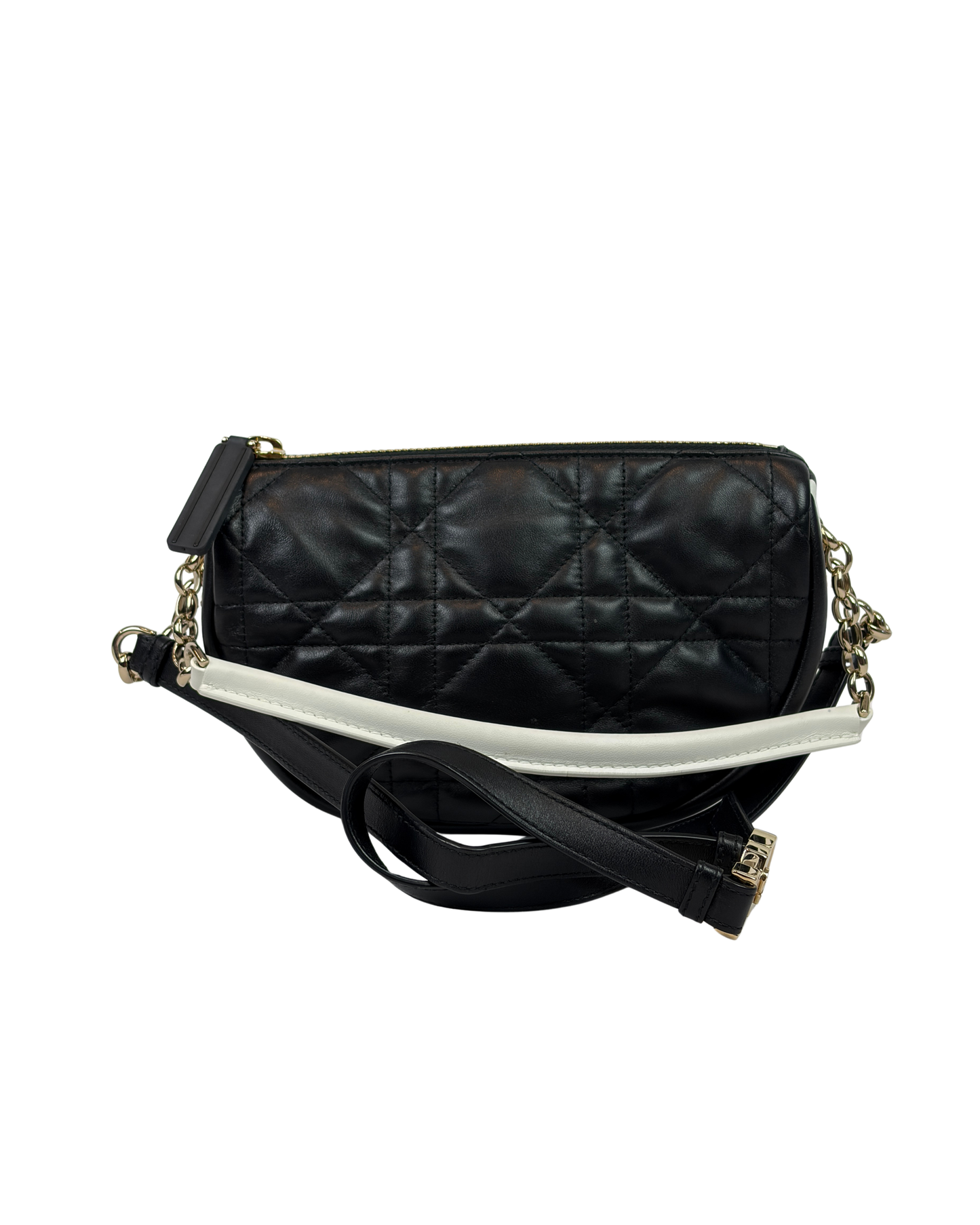 Dior Black Cannage Lambskin Small Dior Vibe Hobo Bag