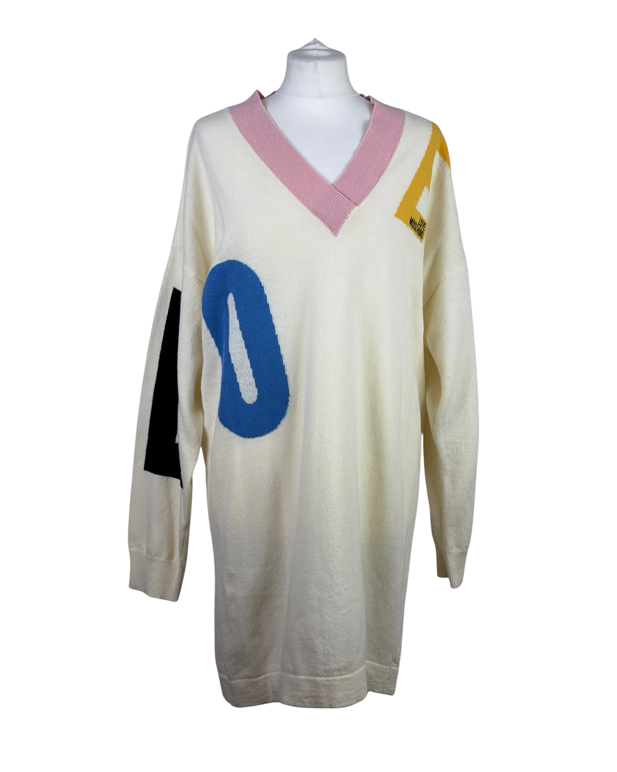 Love Moschino Cream Wool Jumper Dress - 14 UK
