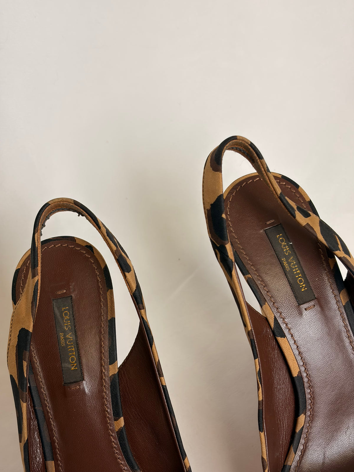 Louis Vuitton Leopard-Print Bow Platform Wedge Slingback Sandals - 5.5 UK