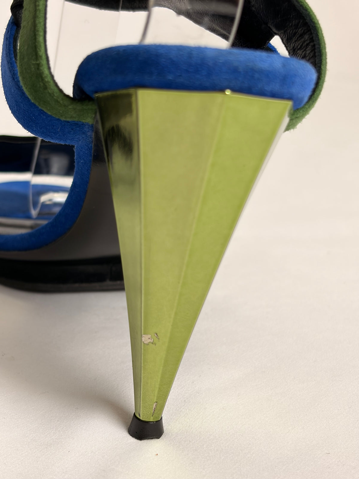 Gucci Eldan Kidskin Suede Cone-Heel Sandals - 5 UK