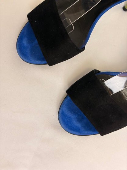 Gucci Eldan Kidskin Suede Cone-Heel Sandals - 5 UK