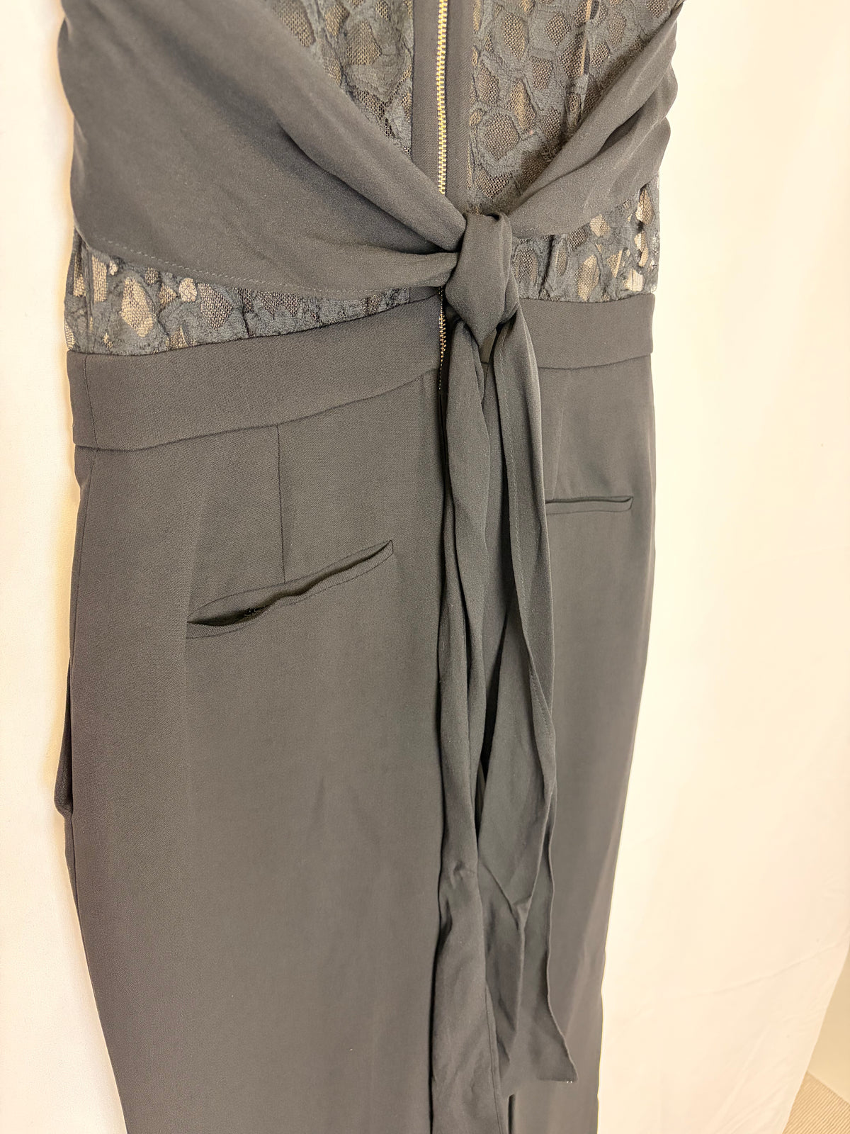 Elie Saab “Grâce” Black Designer Jumpsuit - 12 UK