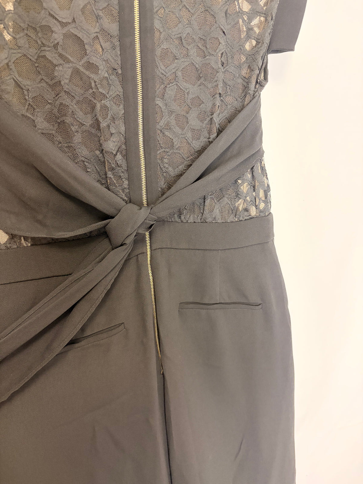 Elie Saab “Grâce” Black Designer Jumpsuit - 12 UK