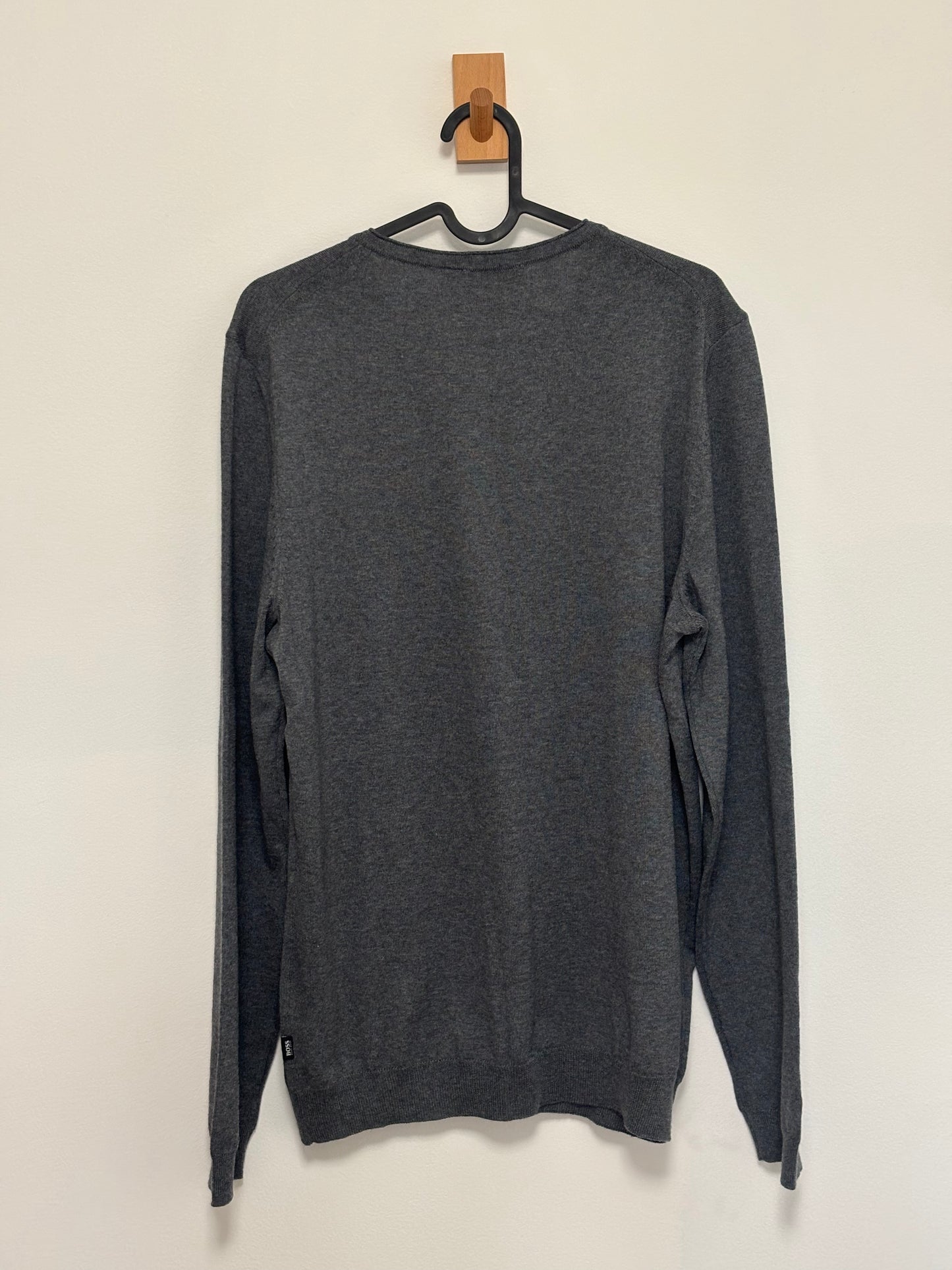 MENSWEAR - BOSS merino wool grey jumper - L