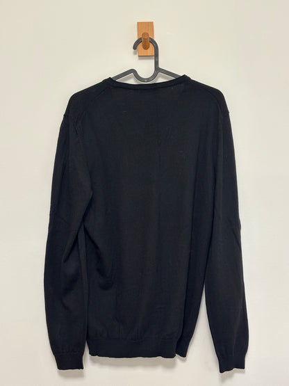 MENSWEAR - BOSS merino wool black jumper - L