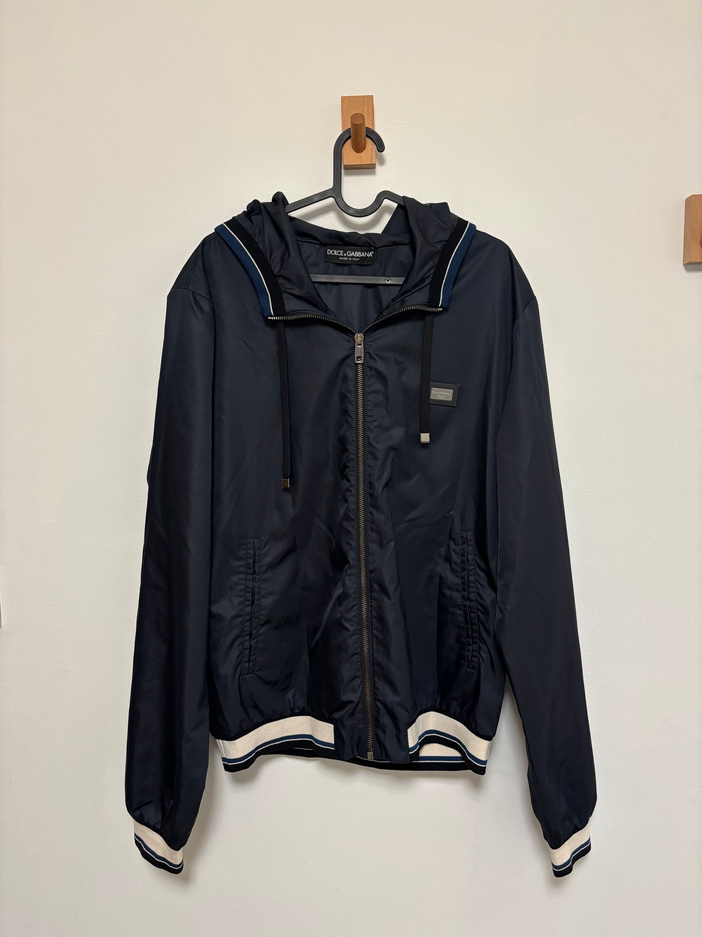 Menswear - Dolce & Gabbana Blue Hooded Bomber - L