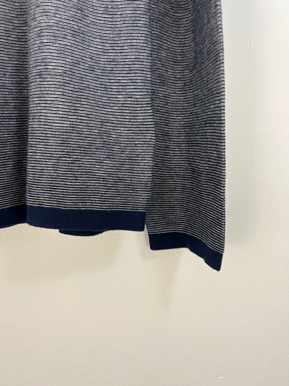 Hugo Boss navy and white jumper - L