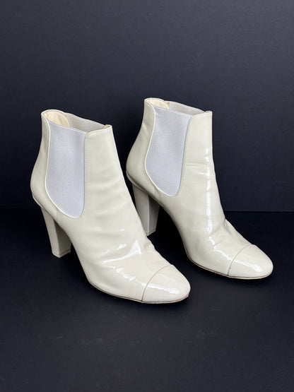 Chanel cream ankle boots - 6 UK