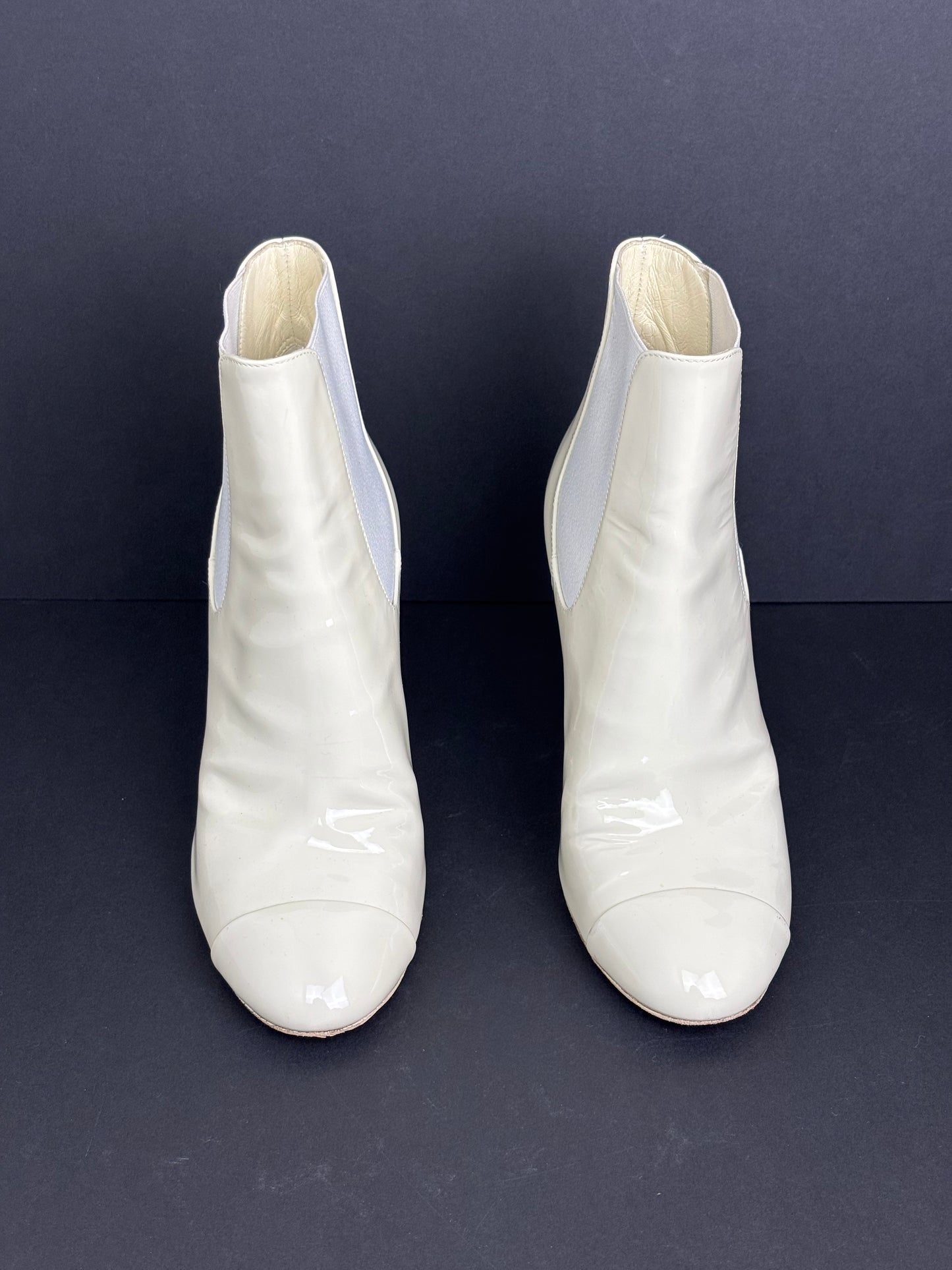 Chanel cream ankle boots - 6 UK