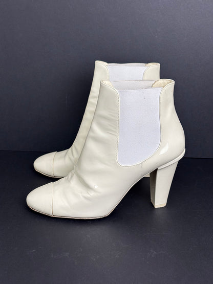 Chanel cream ankle boots - 6 UK