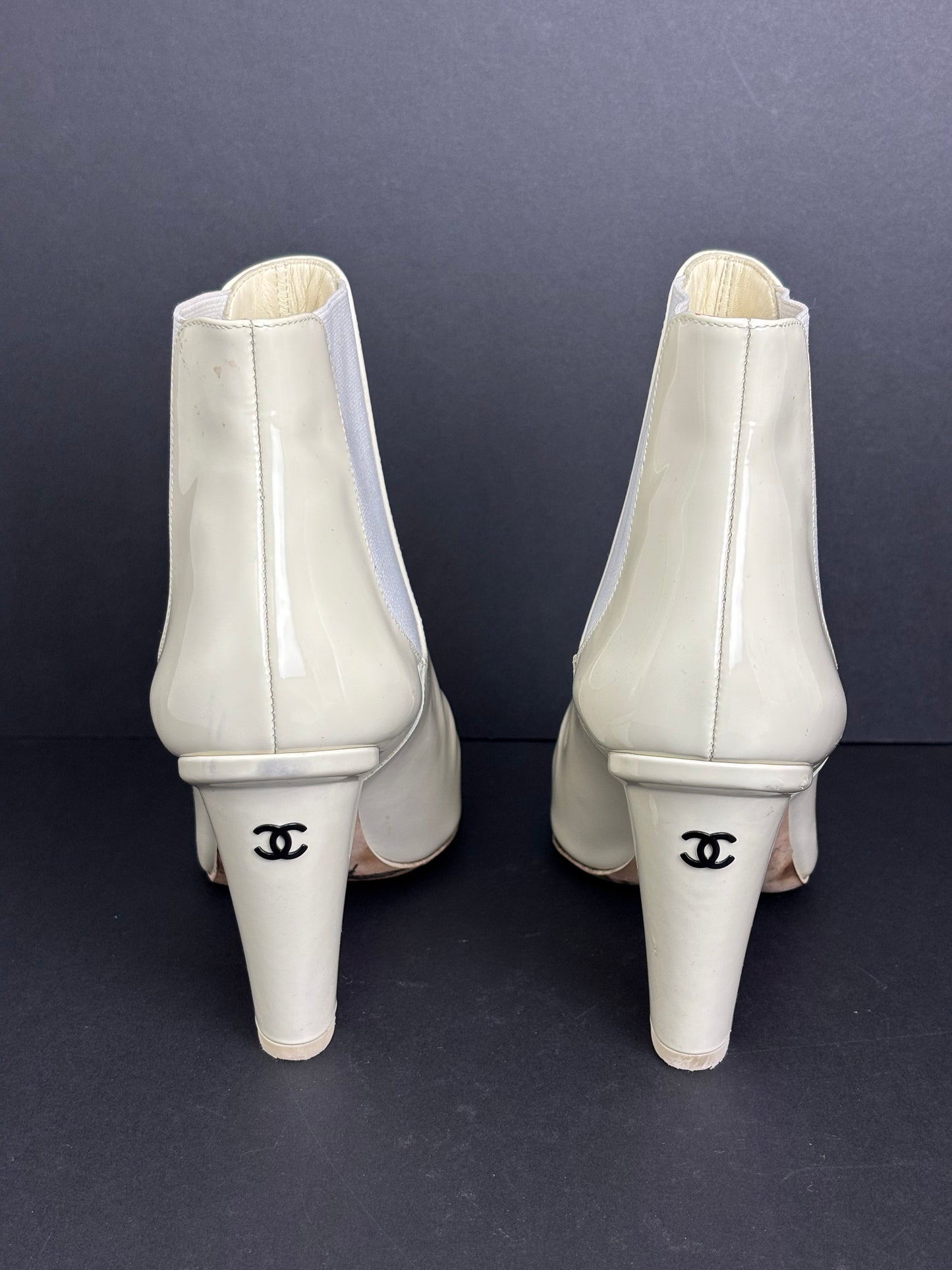 Chanel cream ankle boots - 6 UK