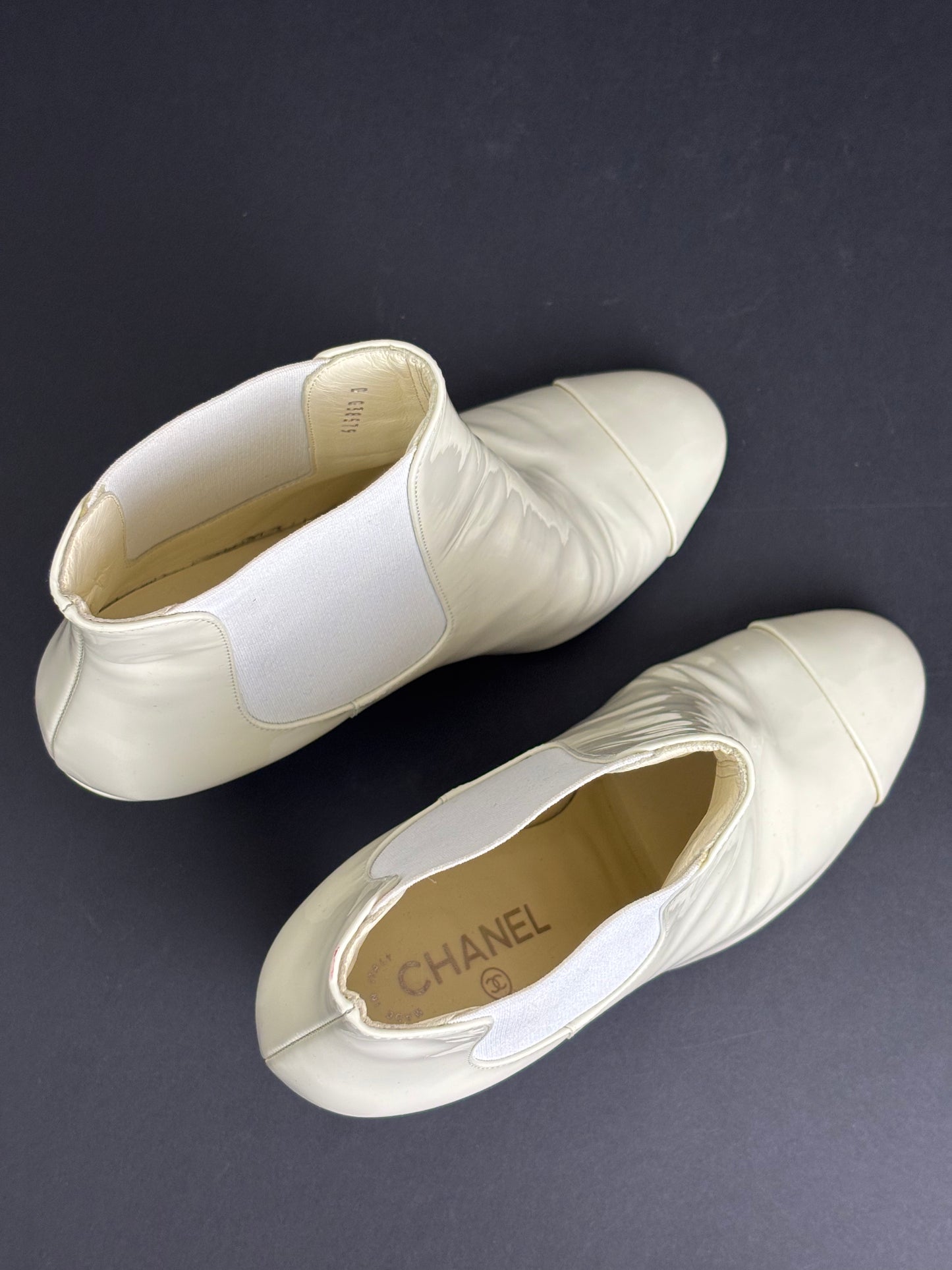 Chanel cream ankle boots - 6 UK