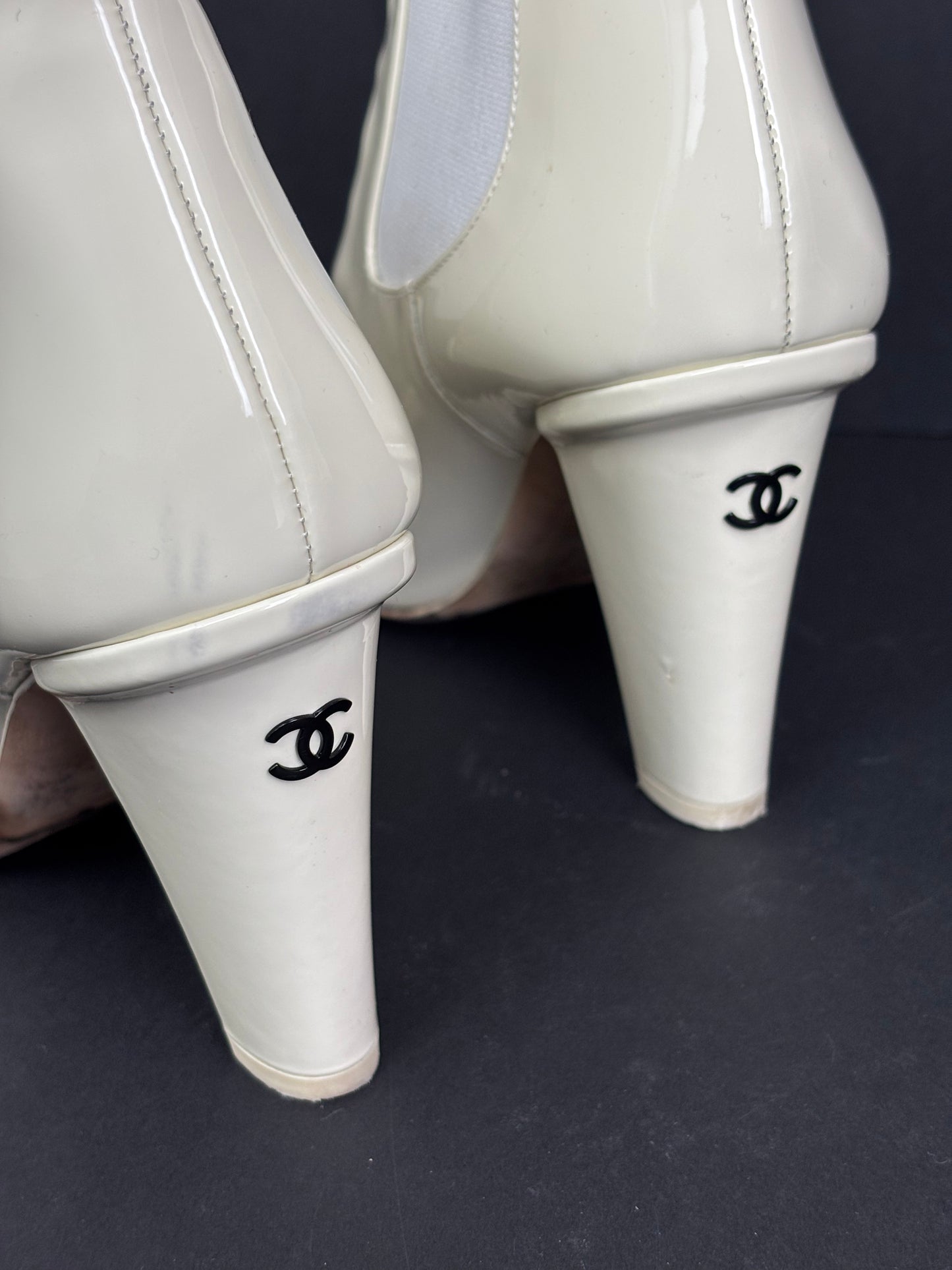 Chanel cream ankle boots - 6 UK